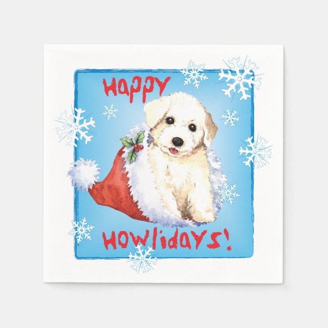 Christmas Bichon Napkins (Front)