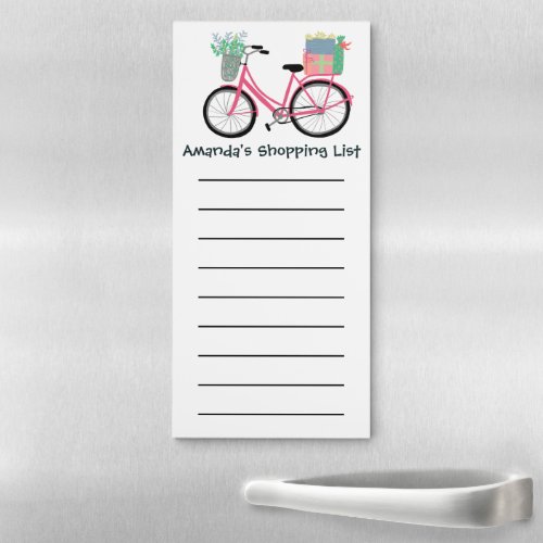Christmas Bicycle CUSTOM Grocery Shopping List  Magnetic Notepad