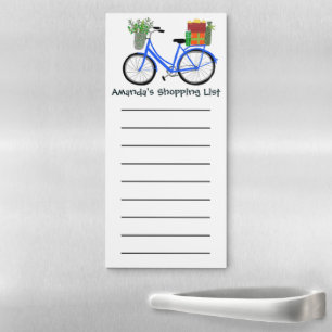 Christmas Bicycle CUSTOM Grocery Shopping List Magnetic Notepad
