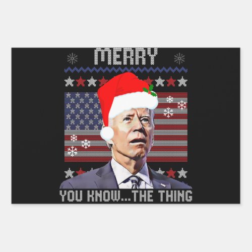 Christmas Biden 2022 Funny Joe Biden Confused Xmas Wrapping Paper Sheets