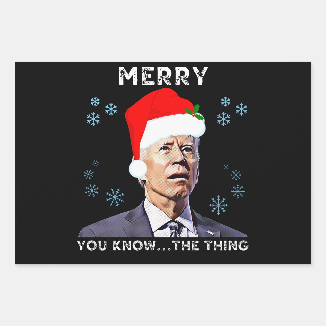 Christmas Biden 2022 Funny Joe Biden Confused Xmas Wrapping Paper Sheets Zazzle 8076