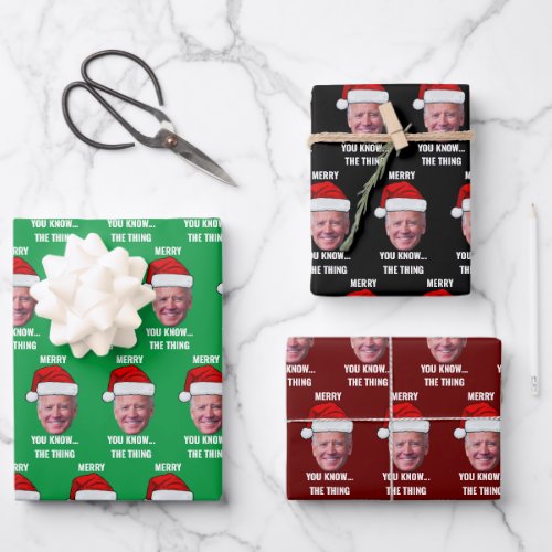 Christmas Biden 2023 Funny Joe Biden Confused Xmas Wrapping Paper Sheets