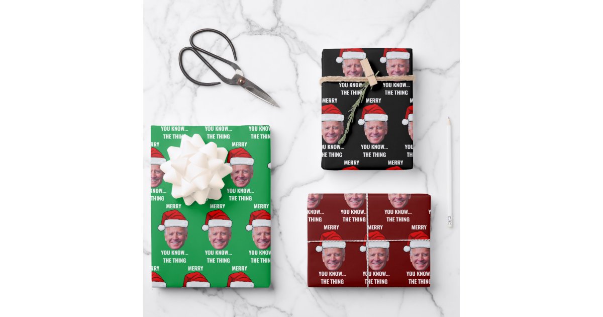 Happy Easter Where Am I Funny Joe Biden Santa Xmas Wrapping Paper