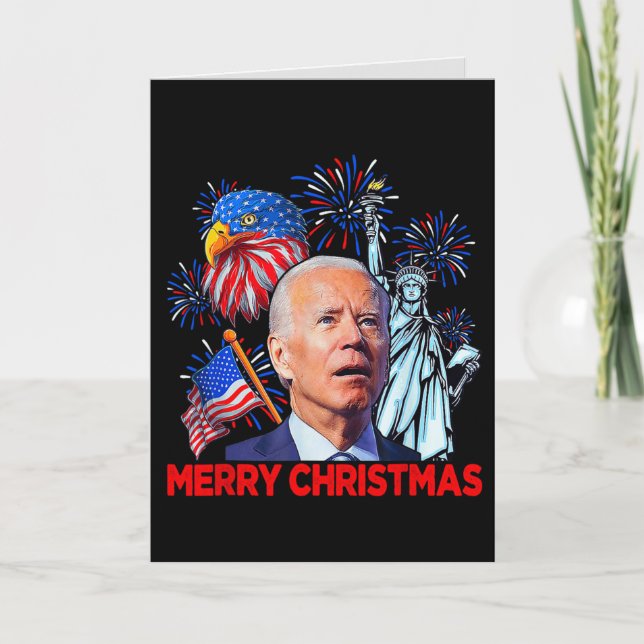 Christmas Biden Funny Joe Biden Confused Xmas Holiday Card (Front)