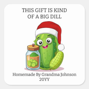 Christmas Big Dill Gift Square Sticker