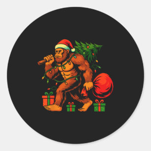 Christmas Bigfoot Costume Men Boy Sasquatch Xmas T Classic Round Sticker
