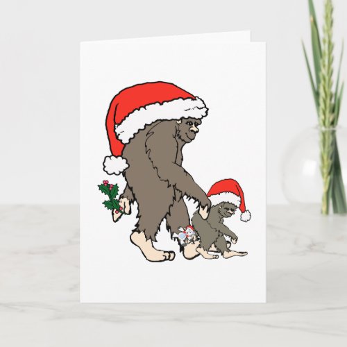 Christmas Bigfoot Family Holiday Card