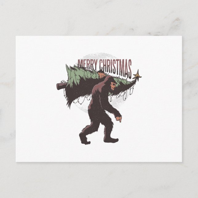Christmas bigfoot postcard (Front)