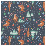 christmas bigfoot sasquatch santa yeti  fabric