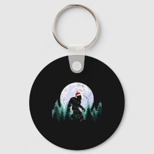Christmas Bigfoot Sasquatch Tree Lights Funny Xmas Keychain