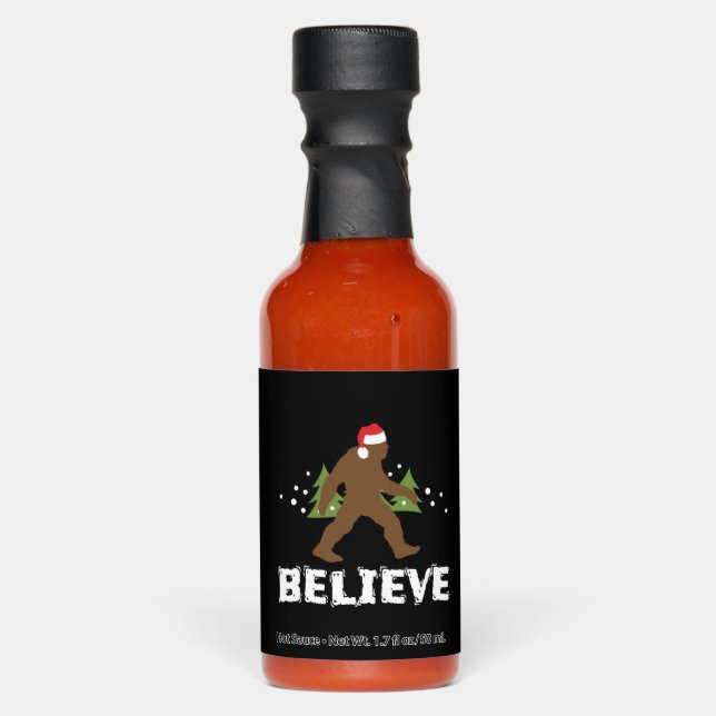 Christmas Bigfoot Sasquatch Xmas Apparel Funny Hot Sauces (Front)