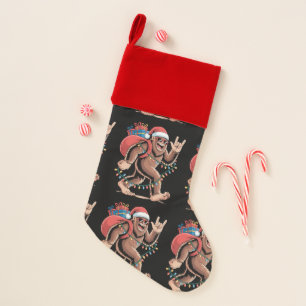 Christmas Bigfoot Sasquatch Xmas Tree Lights Santa Christmas Stocking