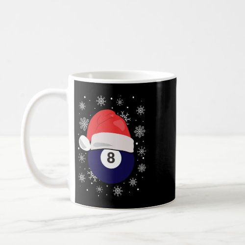 Christmas Billiard Cueball 8 With Santa Hat Coffee Mug