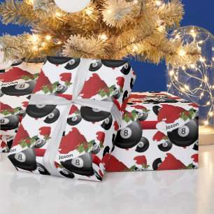 Christmas Billiard Pool Ball DIY Text Wrapping Paper