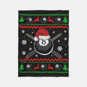 Christmas Billiard Snooker Pool Sport Funny Gift Fleece Blanket