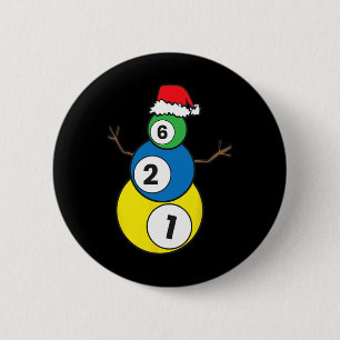 Christmas Billiards Snowman Kids Christmas Present Button
