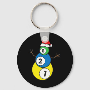 Christmas Billiards Snowman Kids Christmas Present Keychain