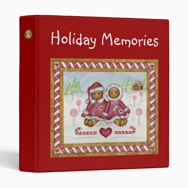 Christmas Binder Gingerbread Boy Girl Holiday (Front/Spine)