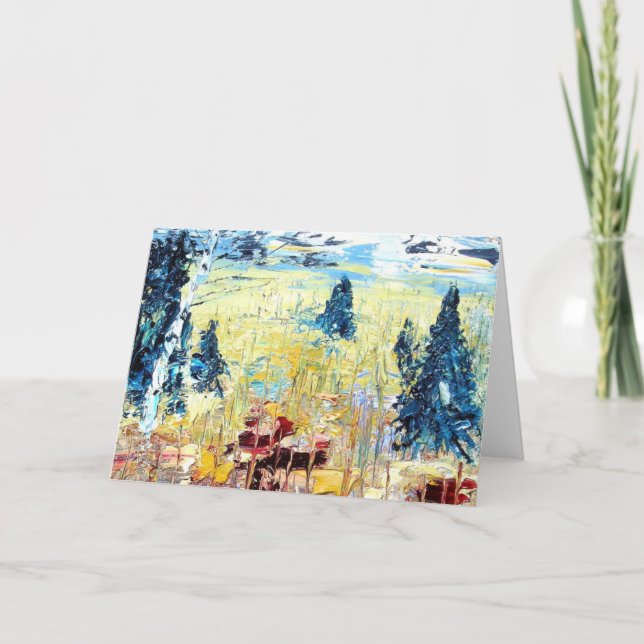 Christmas Birch Secular Holiday Card (Front)