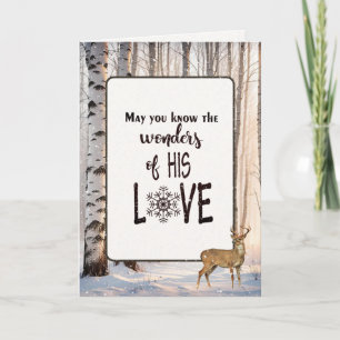 Christmas Birch Trees and Deer Holiday Card