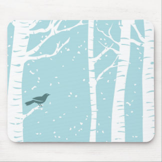 Christmas Birch Trees Mouse Pad