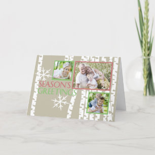Christmas Birch Trees Photo Holiday Card