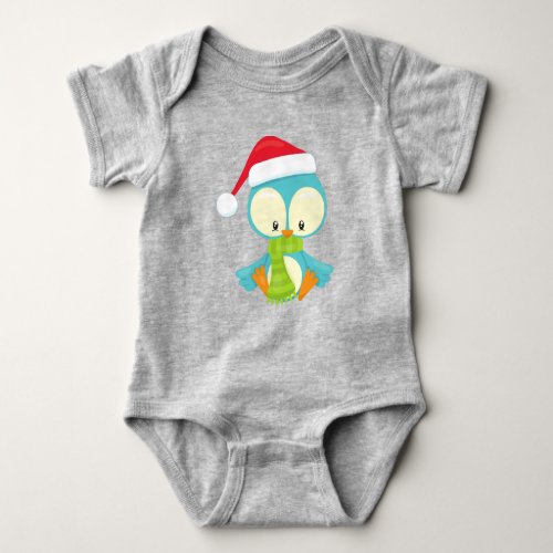 Christmas Bird Bird With Hat Bird With Scarf Baby Bodysuit