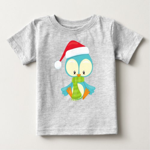 Christmas Bird Bird With Hat Bird With Scarf Baby T_Shirt