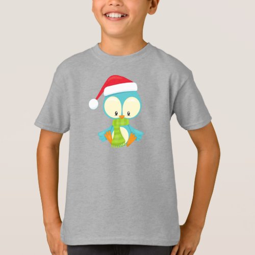 Christmas Bird Bird With Hat Bird With Scarf T_Shirt