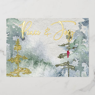 Christmas Bird Foil Invitation