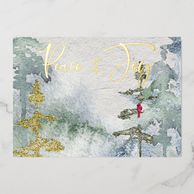 Christmas Bird  Foil Invitation (Front)