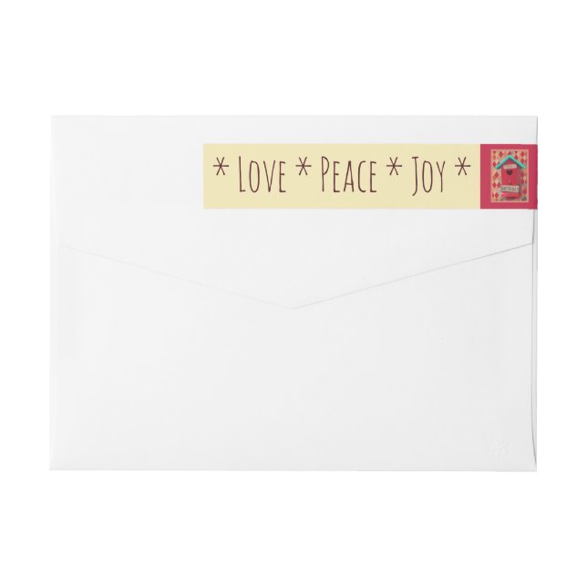 Christmas Bird House Wrap around Label (Back)