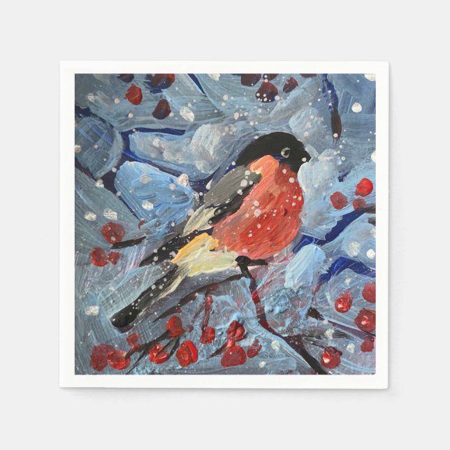 Christmas bird napkins (Front)