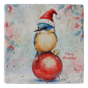 Christmas Bird Stone Trivet