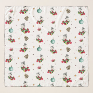 Christmas Bird Tufted Titmouse pattern Scarf