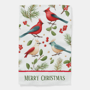 Christmas Birds and Berries Garden Flag