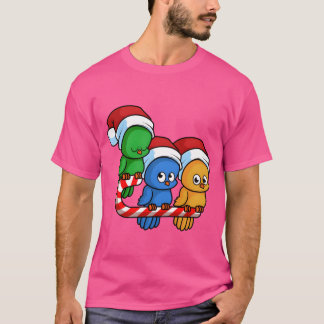 Christmas Birds Candy Cane friends T-Shirt