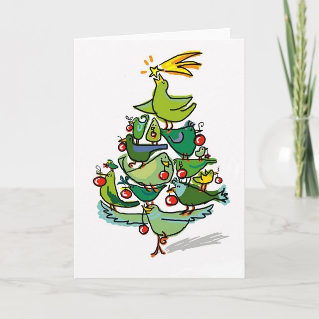 christmas birds holiday card (Front)
