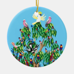 Christmas birds in Australia Ceramic Ornament