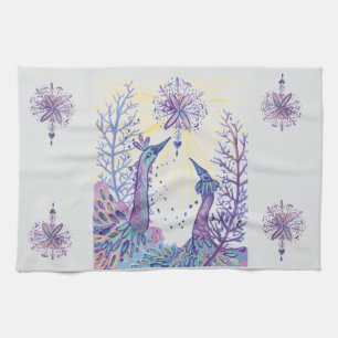 christmas birds kitchen towel