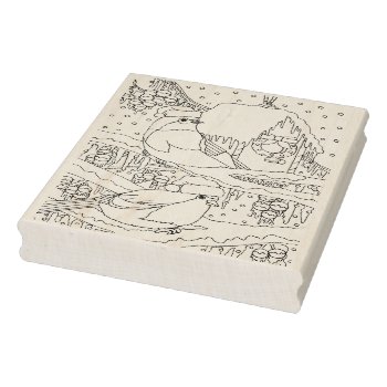 Christmas Birds Rubber Stamp by Eclectic_Ramblings at Zazzle