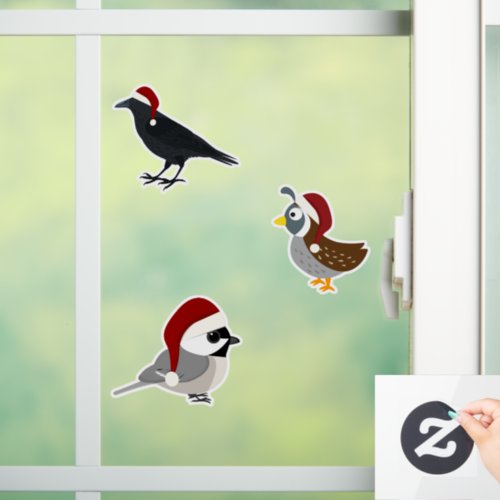 Christmas Birds Window Cling