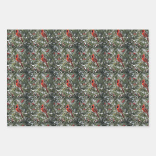 Christmas Birds Wrapping Paper Sheets
