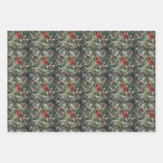 Christmas Birds Wrapping Paper Sheets