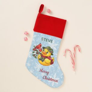 Christmas Birdwatcher Rubber Duck Stocking