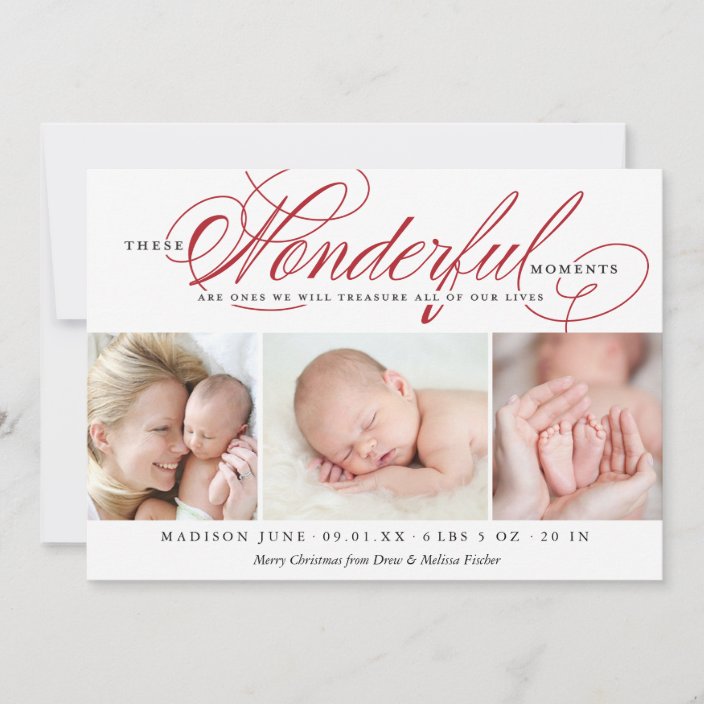 baby announcement holiday card