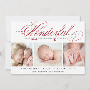 Christmas Birth Announcement Holiday Photo Card