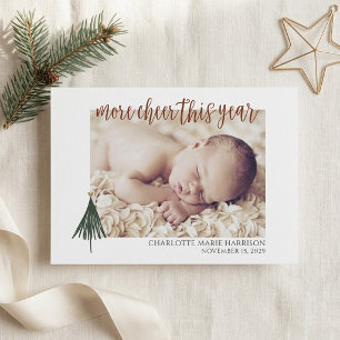 Christmas Birth Announcement Photo Holiday Card
