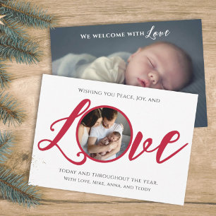 Christmas Birth Holiday Simple Love Typography Announcement