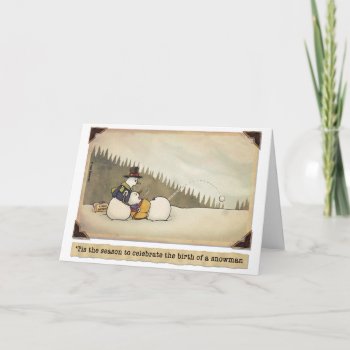 Christmas:  Birth Of A Snowman Card by HappyDapper at Zazzle